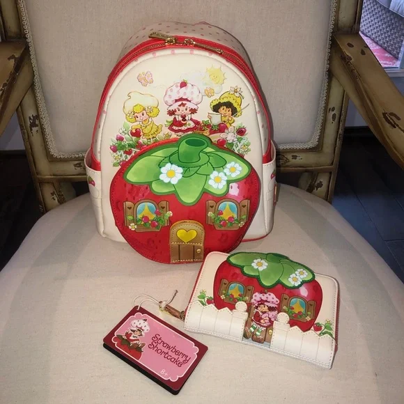 Strawberry shortcake backpack and wallet nwt Loungefly Loungefly Strawberry Shortcake Custard & Strawberry  main image 4